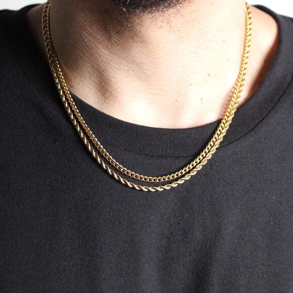 Gold Chain Set - Cuban Link & Rope - Picture 1 of 4